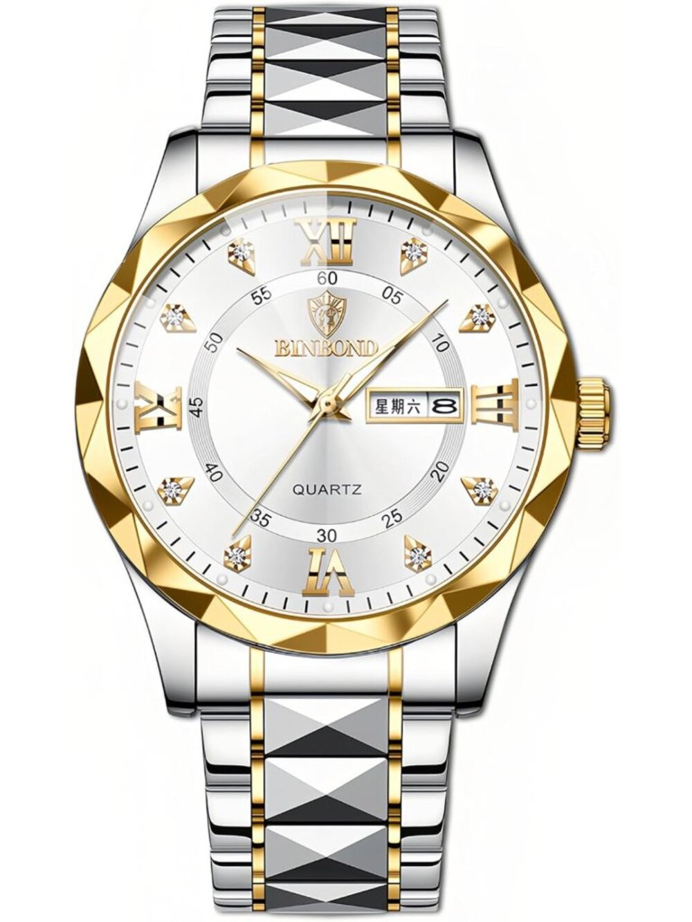 Luxury Waterproof Analog Quartz Watch for Men & Women - Gold/Silver, Roman